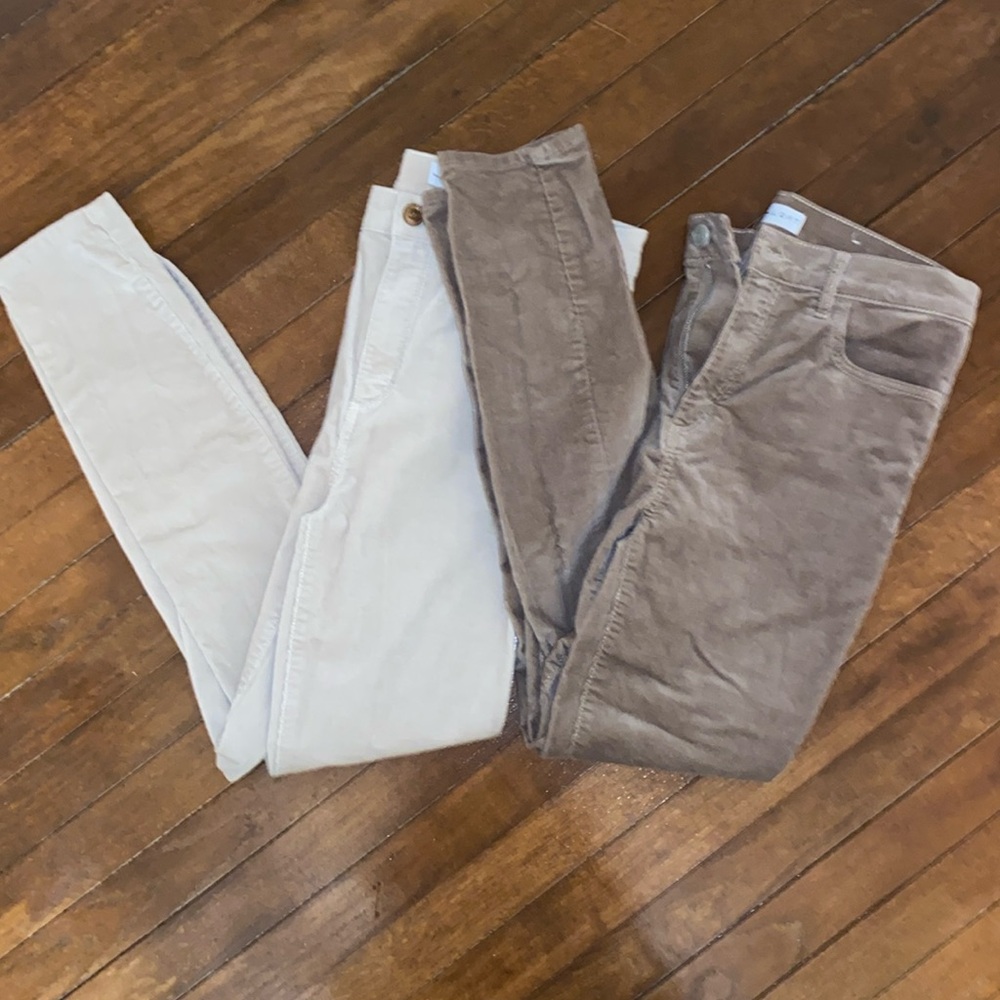 TWO Pairs of Corduroy Ankle Skinny Pants